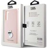 Dėklas Karl Lagerfeld KLHCS23MSMHCNPP S23+ S916 rožinės spalvos Silicone Choupette Metal Pin