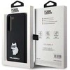 Karl Lagerfeld KLHCS23SSMHCNPK S23 S911 juodos spalvos kietas dėklas Silicone Choupette Metal Pin