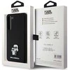 Karl Lagerfeld KLHCS23MSMHKCNPK S23+ S916 kietas dėklas juodos spalvos Silicone Karl&Choupette Metal Pin