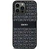 DKNY DKHCS24MPRTHSLK S24+ S926 juodos spalvos kietas dėklas Leather Mono Stripe & Metal Logo
