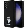 Samsung Galaxy S24 Plus Karl Lagerfeld silikoninis dėklas Choupette Metal Pin (KLHCS24MSMHCNPK) juodos spalvos