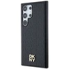 DKNY DKHMS24LPSHRPSK S24 Ultra S928 juodos spalvos kietas dėklas Leather Pattern Metal Logo MagSafe
