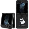 Samsung Galaxy Z Flip 5 Karl Lagerfeld Dėklas Saffiano Monogram Choupette Pin (KLHCZF5SAPCHNPK) juodos spalvos