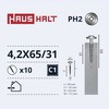Savisriegiai Haushalt, DIN 14566, 4,2 x 65/31 mm, 10 vnt.