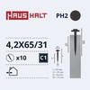 Savisriegiai Haushalt, DIN 14566, 4,2 x 61/31 mm, 10 vnt.