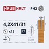 Savisriegiai Haushalt, DIN 14566, 4,2 x 41/31 mm, 15 vnt.