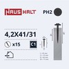 Savisriegiai Haushalt, DIN 14566, 4,2 x 41/31 mm, 15 vnt.