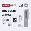Grąžtas Savisriegiai Haushalt, DIN 7504K, 4.8 x 16 mm, 30 vnt.