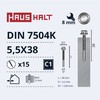 Grąžtas Savisriegiai Haushalt, DIN 7504K, 5,5 x 38 mm, 15 vnt.