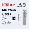 Grąžtas Savisriegiai Haushalt, DIN 7504K, 6,3 x 25 mm, 15 vnt.