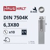 Savisriegiai Haushalt, DIN 7504K, 6.3 x 80 mm, 10 vnt.