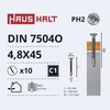 Savisriegiai Haushalt, DIN 7504O, 4,8 x 45 mm, 10 vnt.
