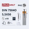Savisriegiai Haushalt, DIN 7504O, 5,5 x 50 mm, 10 vnt.
