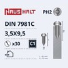 Savisriegiai Haushalt, DIN7981C, 3,5 x 9,5 mm, 30 vnt.