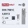 Savisriegiai Haushalt, DIN7981C, 4,8 x 13 mm, 30 vnt.