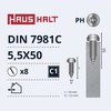 Savisriegiai Haushalt, DIN7981C, 5,5 x 50 mm, 8 vnt.