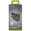 SBS TETR1CPD25 25W USB-C laidinis įkroviklis su Power Delivery – juodos spalvos