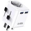 SBS universal travel adapter – EU 2xUSB-A – baltos spalvos