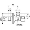 Schell Kampinis ventilis 052170699, 1/2 išoriniai sriegiai