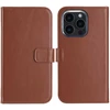 Selencia natūralios odos atverčiamas dėklas, skirtas iPhone 16 Pro – šviesiai rudas