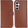 Selencia natūralios odos atverčiamas dėklas, skirtas Samsung Galaxy A55 – šviesiai rudas