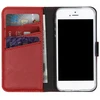 Selencia natūralios odos atverčiamas dėklas, skirtas iPhone SE (2016) / 5 / 5s – Raudonas