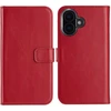 Selencia natūralios odos atverčiamas dėklas, skirtas iPhone 16 – Raudonas