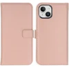 Selencia natūralios odos atverčiamas dėklas, skirtas iPhone 15 – Dusty Rožinė