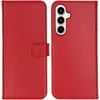 Selencia natūralios odos atverčiamas dėklas, skirtas Samsung Galaxy A55 – raudonas