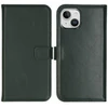 Selencia natūralios odos atverčiamas dėklas, skirtas iPhone 15 – žalias