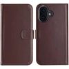 Selencia natūralios odos atverčiamas dėklas, skirtas iPhone 16 – rudas
