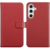 Selencia natūralios odos atverčiamas dėklas, skirtas Samsung Galaxy S25 FE – Raudonas