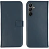 Selencia natūralios odos atverčiamas dėklas, skirtas Samsung Galaxy A15 (5G/4G) – tamsiai mėlynas