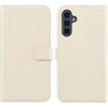 Selencia natūralios odos atverčiamas dėklas, skirtas Samsung Galaxy A15 (5G) – pilkšvai smėlinės spalvos