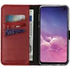 Selencia natūralios odos atverčiamas dėklas, skirtas Samsung Galaxy S10e – Raudonas