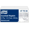 Servetėlės Tork (477534), kokteilių servetėlės, 2 sluoksniai, 200vnt., baltos spalvos