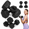 Šešiakampiių juodų hantelių rinkinys 2x3 kg MOVEPRO