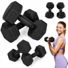 Šešiakampių juodų hantelių rinkinys 2x5 kg MOVEPRO