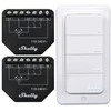 2 žaliuzių/užuolaidų WiFi valdiklių rinkinys „Shelly Shutter“ + BLU RC mygtukas 4