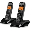 Motorola S1202 belaidžių fiksuoto ryšio telefonų komplektas 2 vnt. juodos spalvos