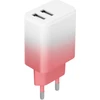 Setty įkroviklis 2x USB 18W LSIG-AA-20 baltas-rožinis gradientas