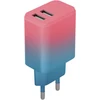 Setty įkroviklis 2x USB 18W LSIG-AA-20 turkio ir rožinės spalvos gradientas