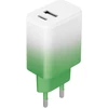 Setty įkroviklis USB + USB-C 20W LSIG-AC-20 mėtų ir baltos spalvos gradientas