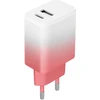 Setty įkroviklis USB + USB-C 20W LSIG-AC-20 baltas-rožinis gradientas