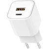 Setty sieninis įkroviklis USB-A + USB-C 20W LSGaN-AC-200 baltas