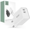 Sieninis įkroviklis 35W 2x USB-C PD Tech-Protect C35W baltos spalvos