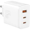 Sieninis įkroviklis Baseus OS-Cube Pro 2xUSB-C + USB, 65W (baltas)