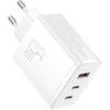 Sieninis įkroviklis Baseus OS-Cube Pro 2xUSB-C + USB, 65W (baltas)