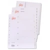 Skiriamieji lapai College, A4, 1-6, plastikiniai, baltos spalvos, numeruoti,