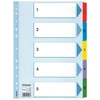 Skiriamieji lapai Esselte MYLAR, A4, kartoniniai 1-5 skaičiai PP, įvairių spalvų